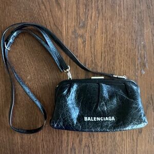 Balenciaga Black Logo Crossbody Bag